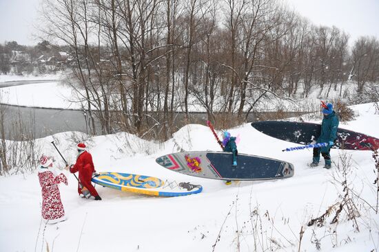 Russia New Year Season Sup Surfing