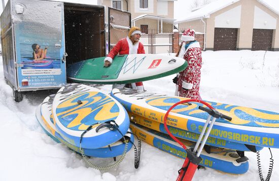 Russia New Year Season Sup Surfing