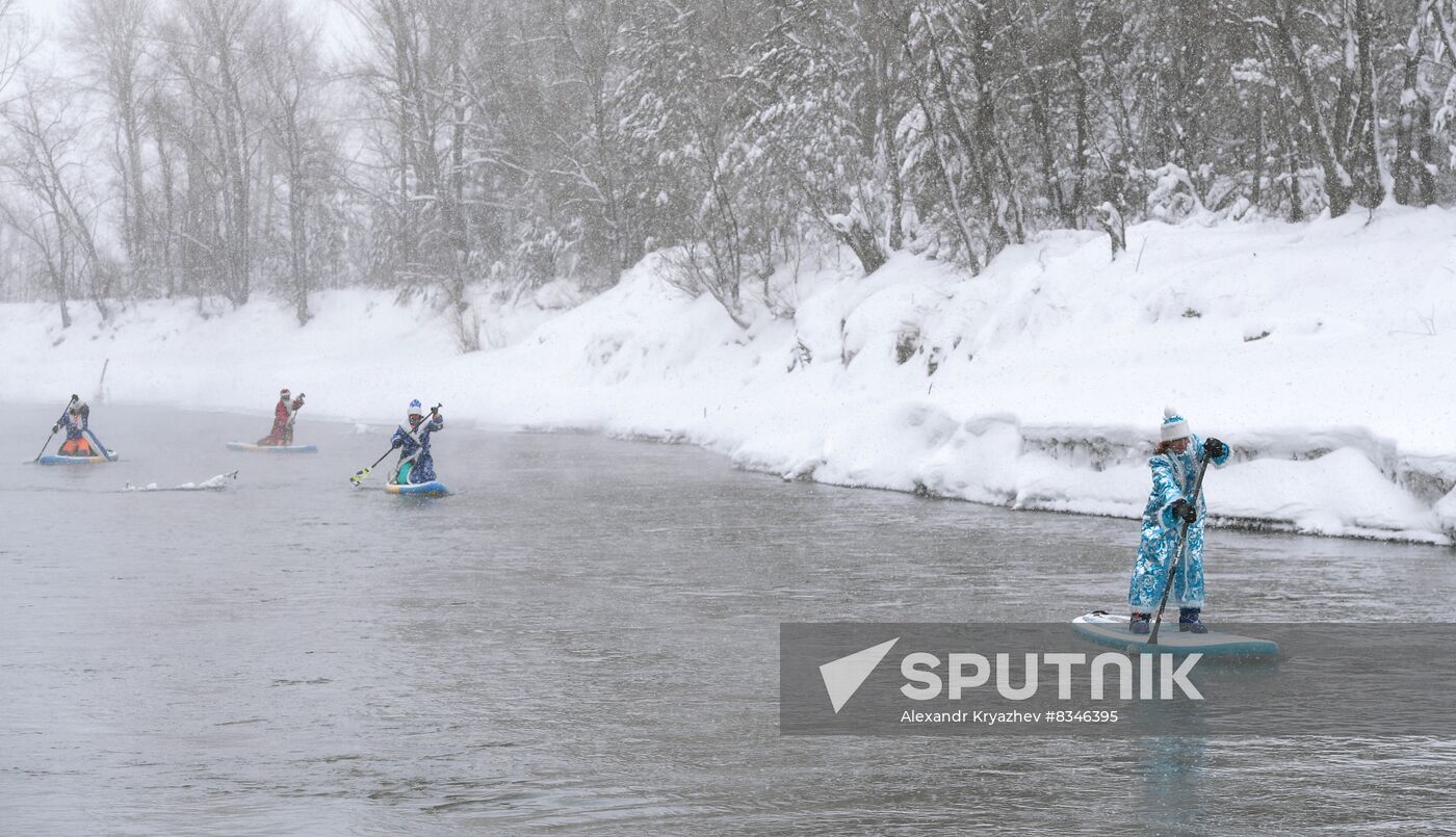 Russia New Year Season Sup Surfing