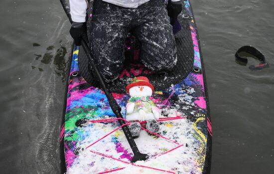 Russia New Year Season Sup Surfing