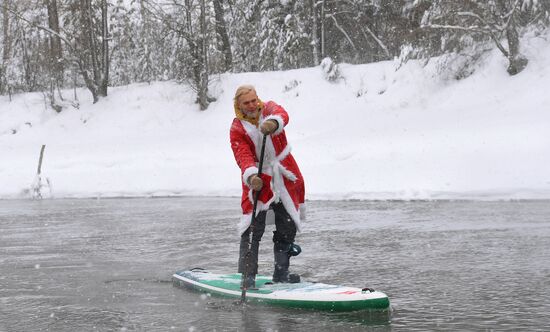Russia New Year Season Sup Surfing