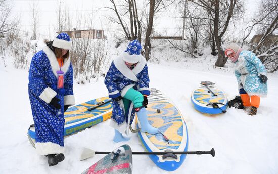 Russia New Year Season Sup Surfing