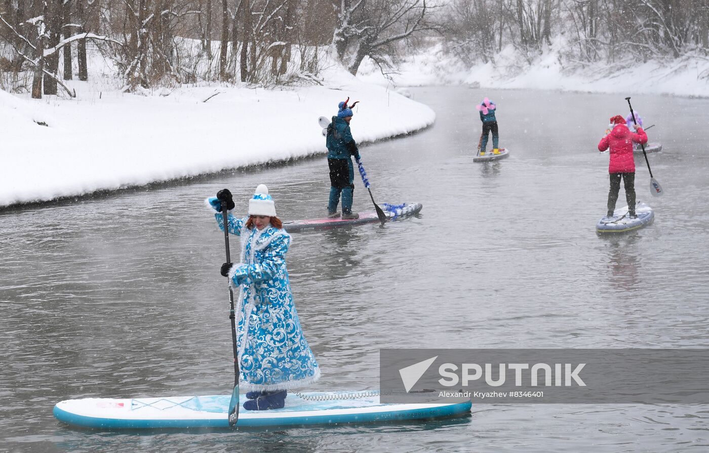 Russia New Year Season Sup Surfing
