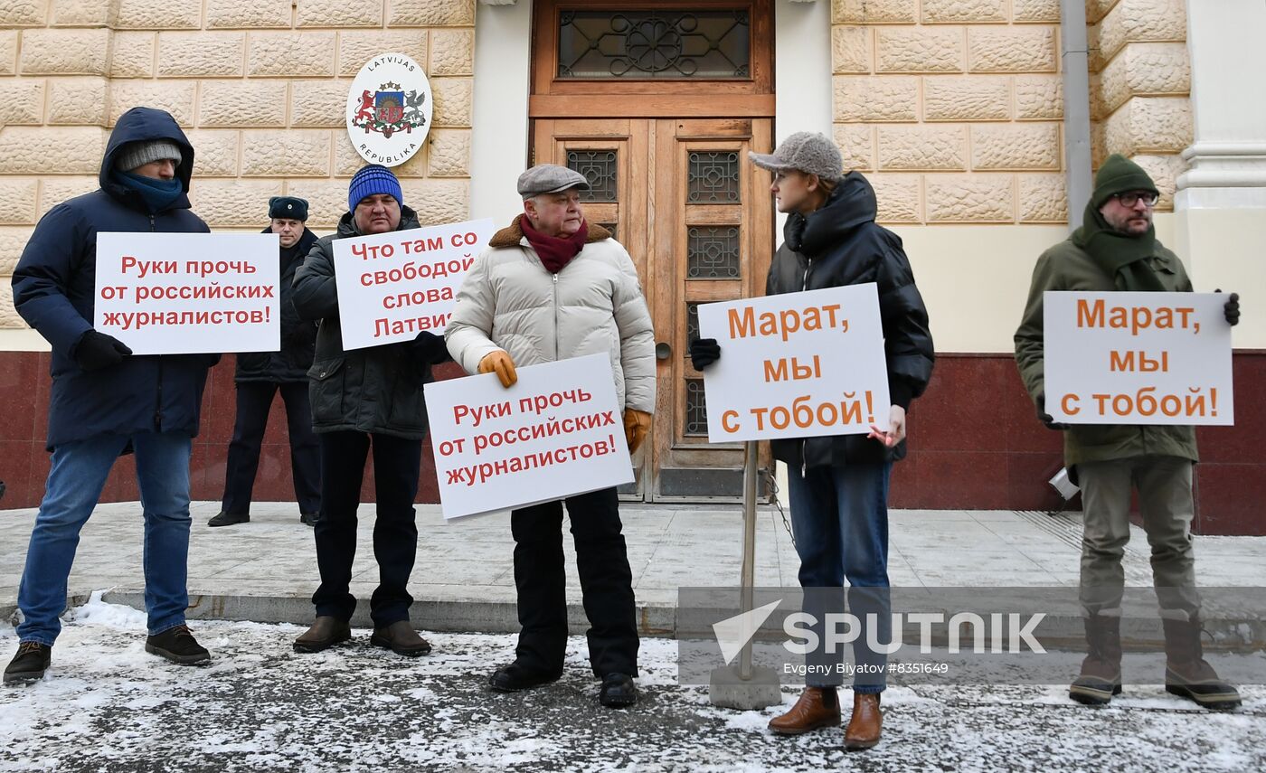 Russia Latvia Sputnik Editor Detention Protest