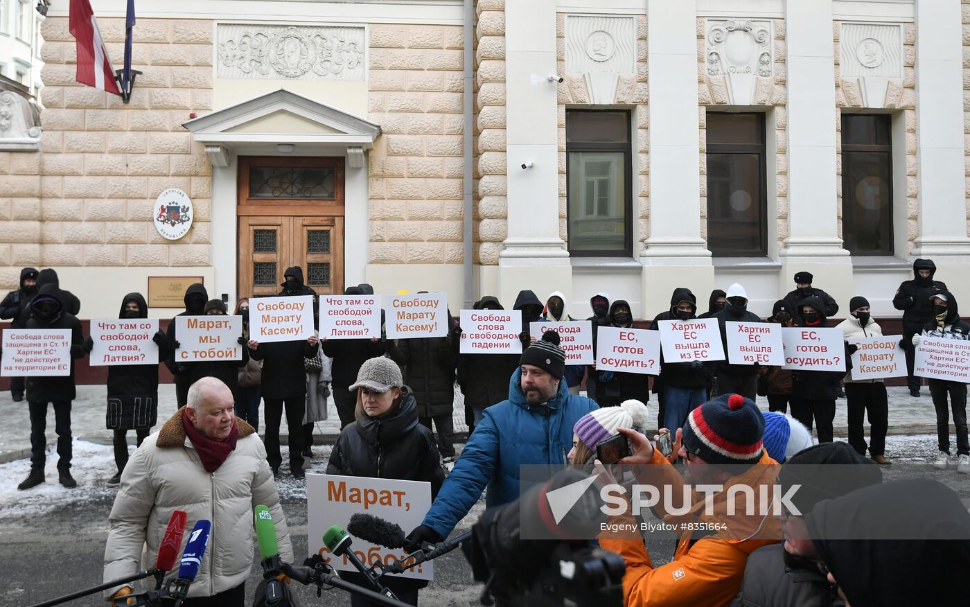 Russia Latvia Sputnik Editor Detention Protest