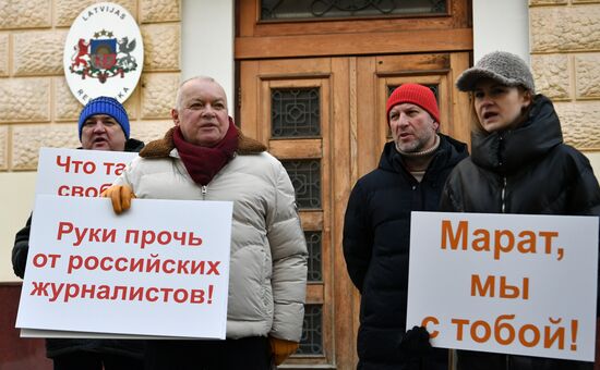 Russia Latvia Sputnik Editor Detention Protest