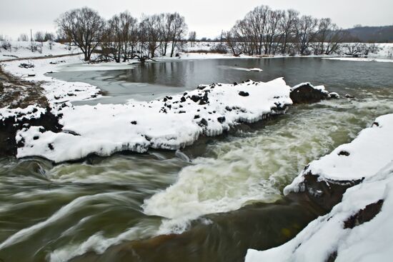 Dam offtake canal in Zaraisk