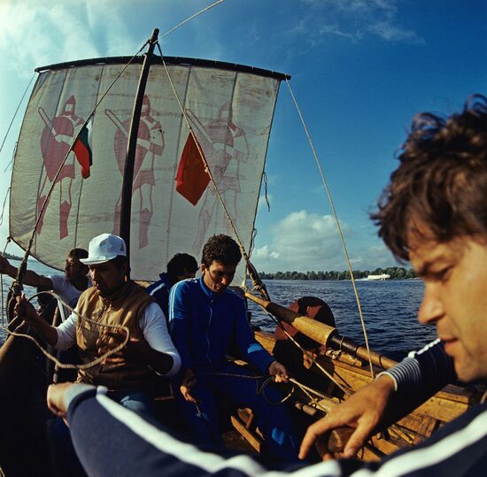 Perun sailing along Dnieper