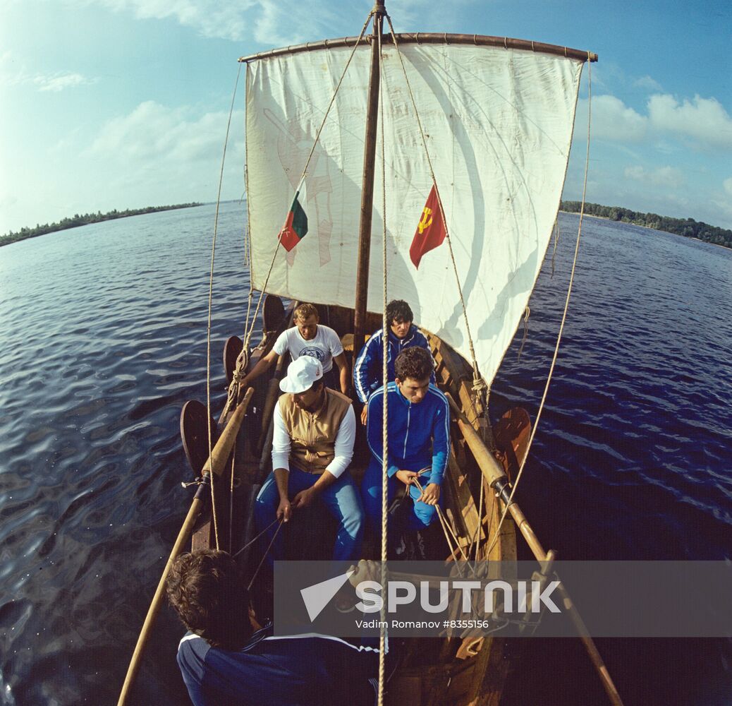 Perun sailing along Dnieper