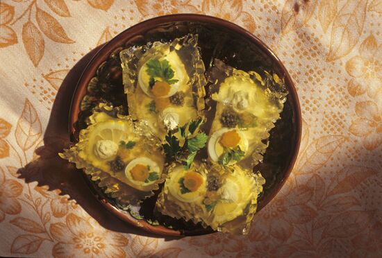 Russian Souvenir dish (fish in aspic)