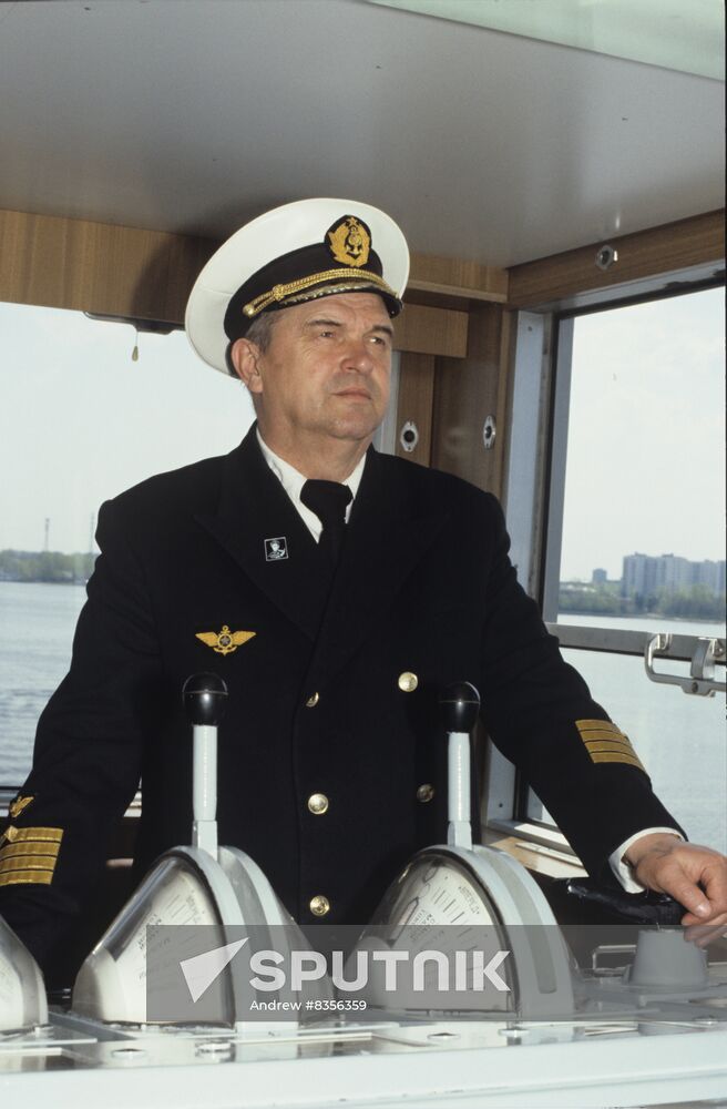 Captain of Soviet Russia four-deck ferry Konstantin Babushkin