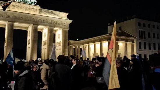 An action staged by the association "Stop Ramstein" took place in Berlin to protest arms supplies to Kiev and the meeting of the Ukraine Defense Contact Group held at the Ramstein air base