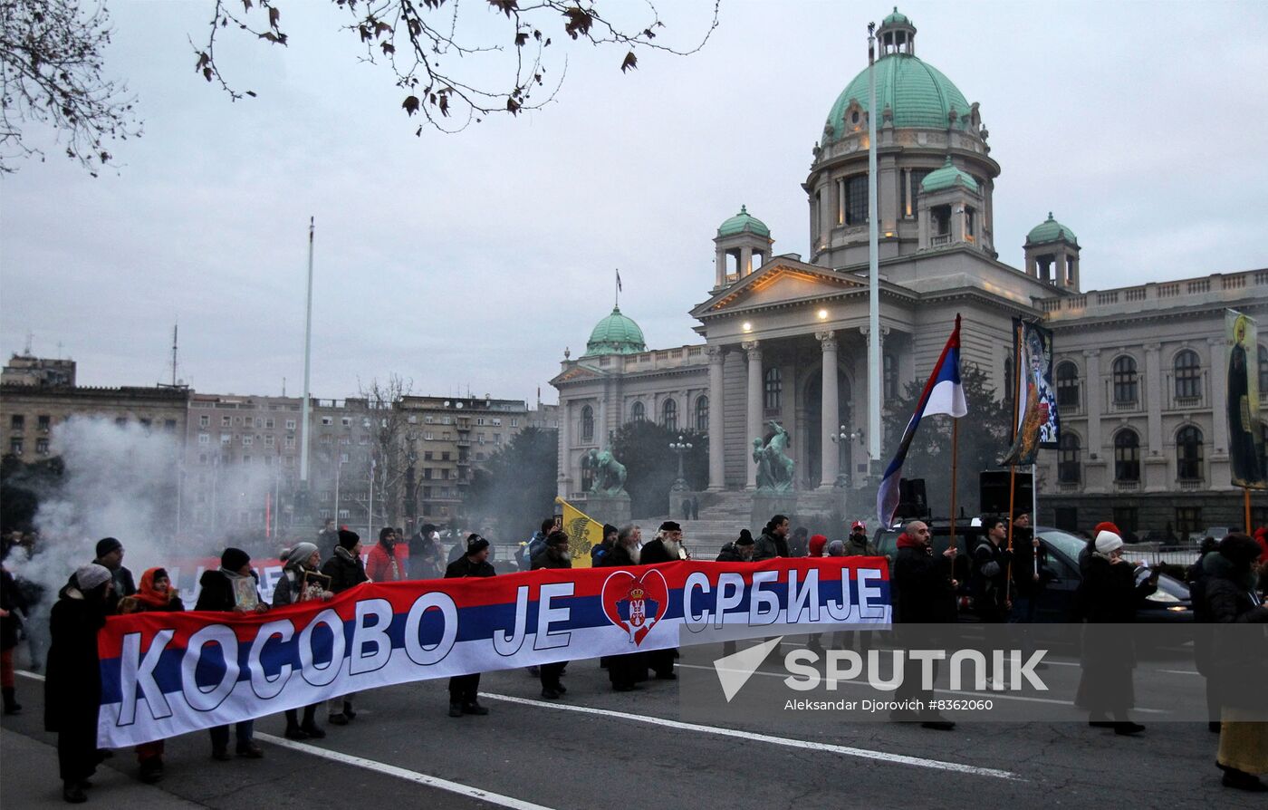 Serbia Kosovo Tensions Rally