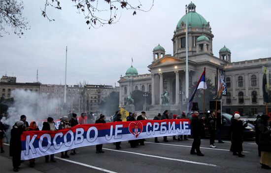 Serbia Kosovo Tensions Rally