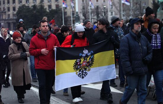 Serbia Kosovo Tensions Rally