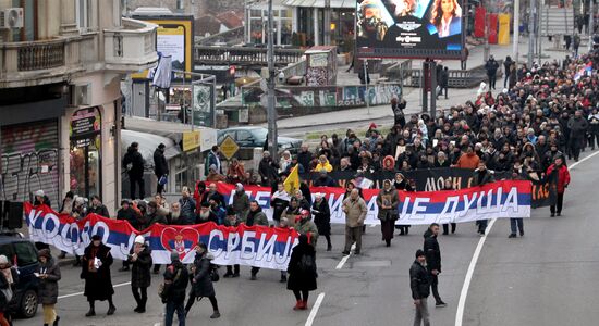 Serbia Kosovo Tensions Rally