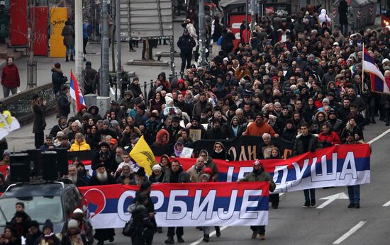 Serbia Kosovo Tensions Rally