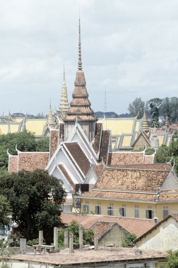 Roofs of pagodas and palaces in Phnom Penh