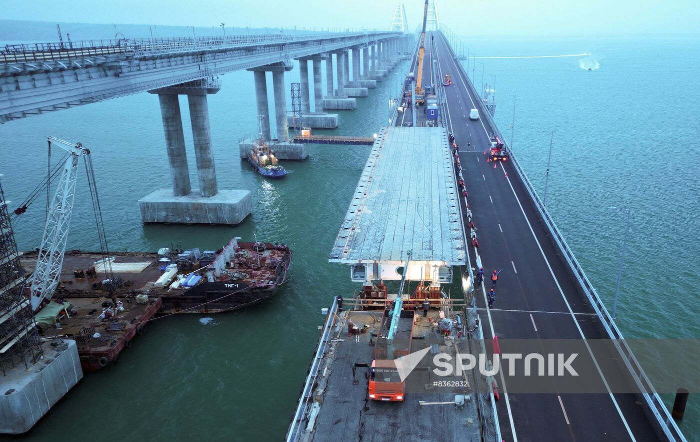Russia Crimean Bridge Accident Restoration