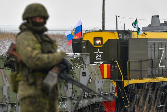 Russia Ukraine Military Operation Railway Troops