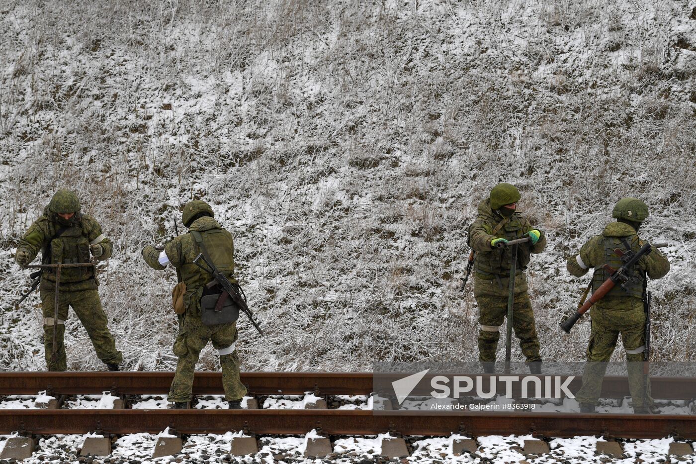 Russia Ukraine Military Operation Railway Troops