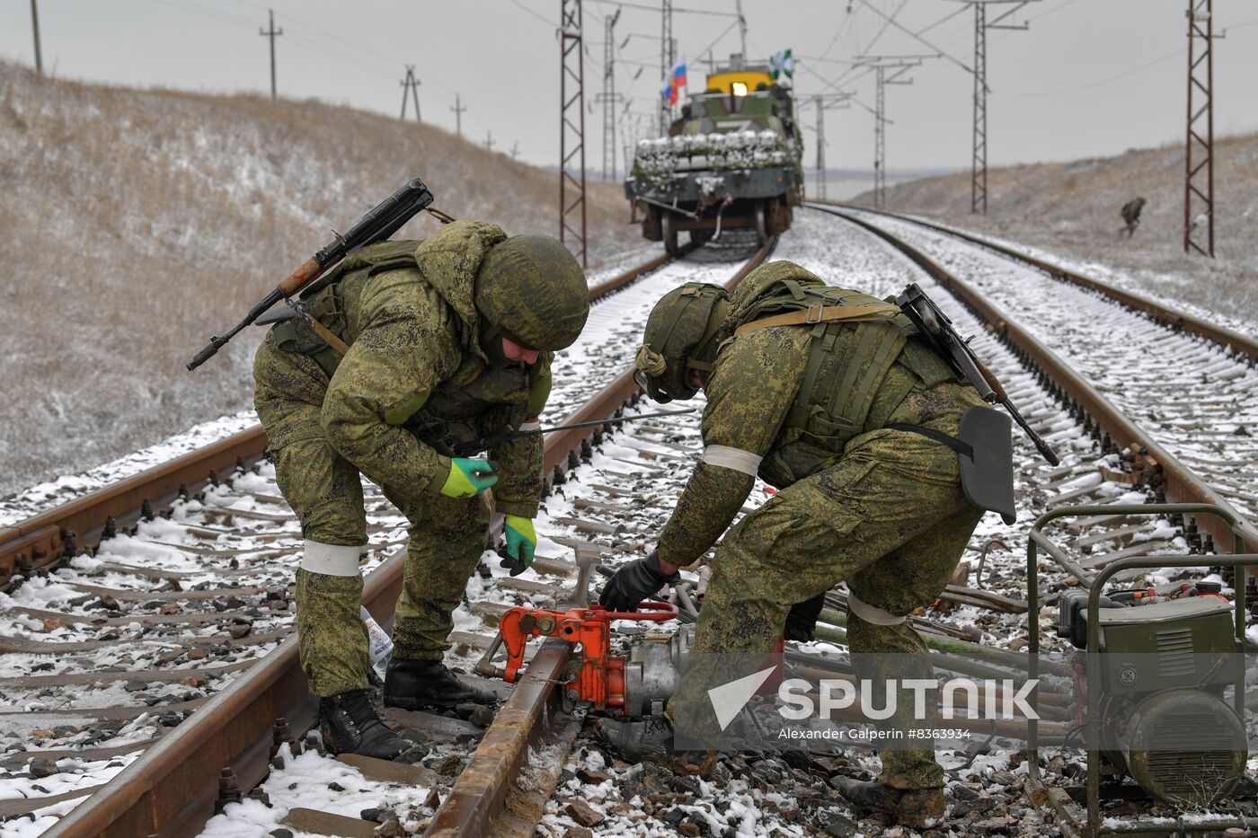 Russia Ukraine Military Operation Railway Troops