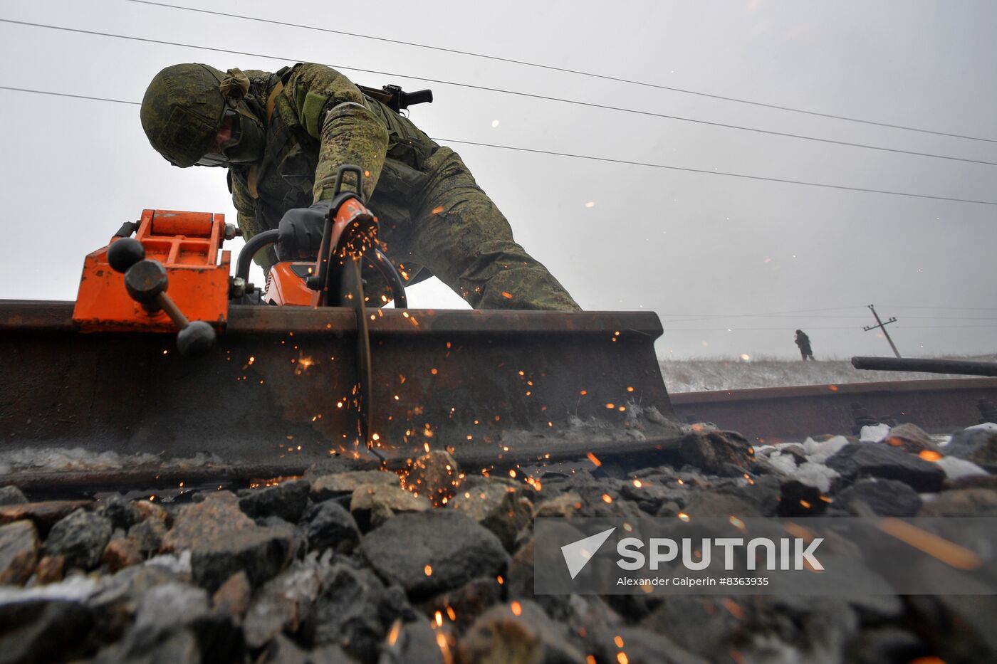 Russia Ukraine Military Operation Railway Troops