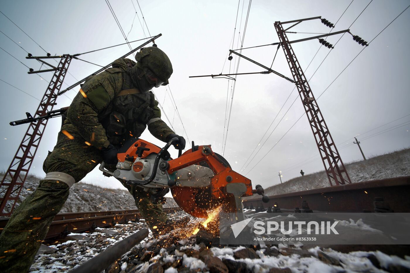 Russia Ukraine Military Operation Railway Troops