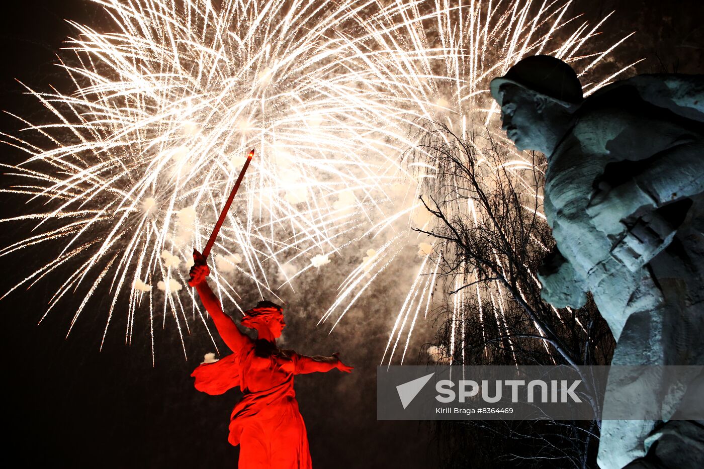 Russia WWII Stalingrad Battle Anniversary Fireworks