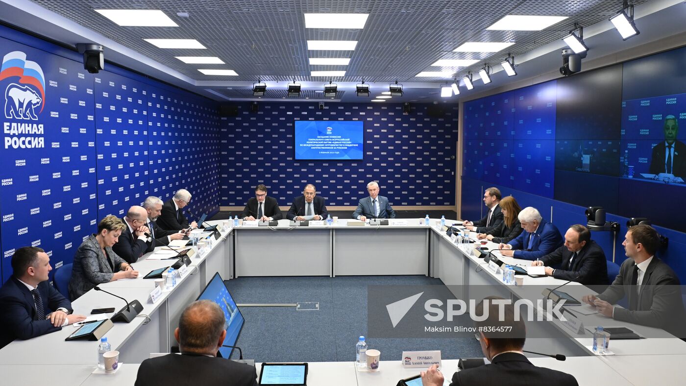 Russia Lavrov United Russia Party Council