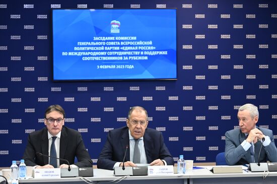 Russia Lavrov United Russia Party Council