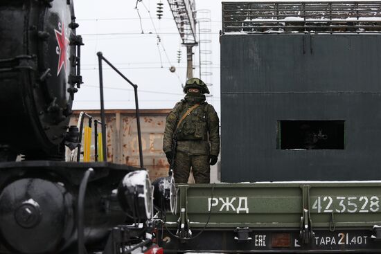 Launching vintage train Road of Courage in Belgorod Region