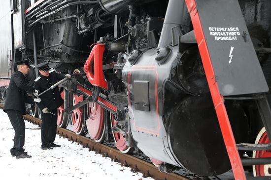 Launching vintage train Road of Courage in Belgorod Region