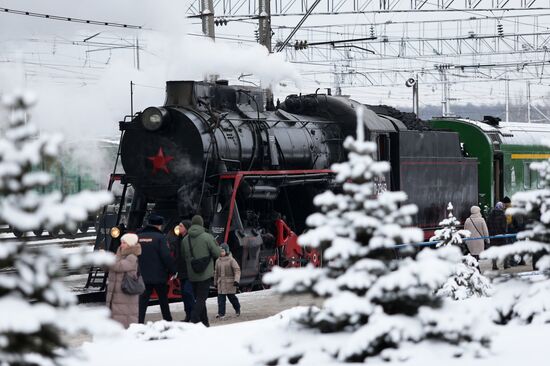 Launching vintage train Road of Courage in Belgorod Region