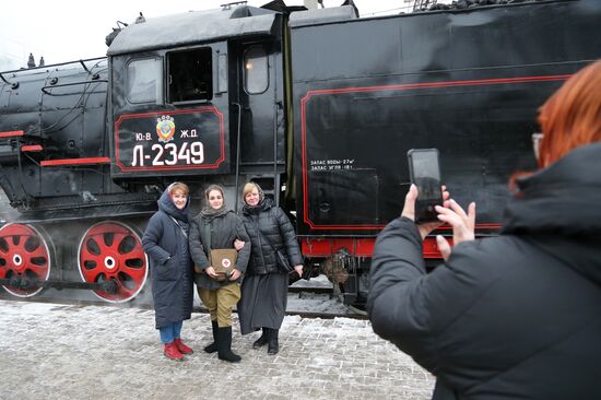 Launching vintage train Road of Courage in Belgorod Region