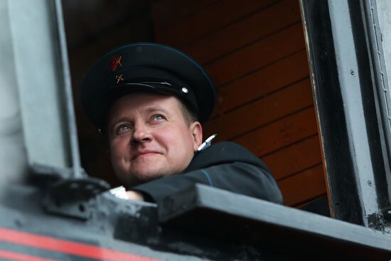 Launching vintage train Road of Courage in Belgorod Region