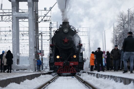 Launching vintage train Road of Courage in Belgorod Region