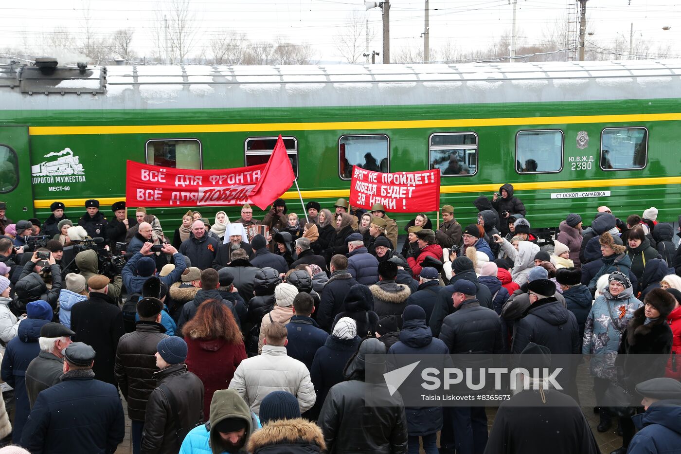Launching vintage train Road of Courage in Belgorod Region