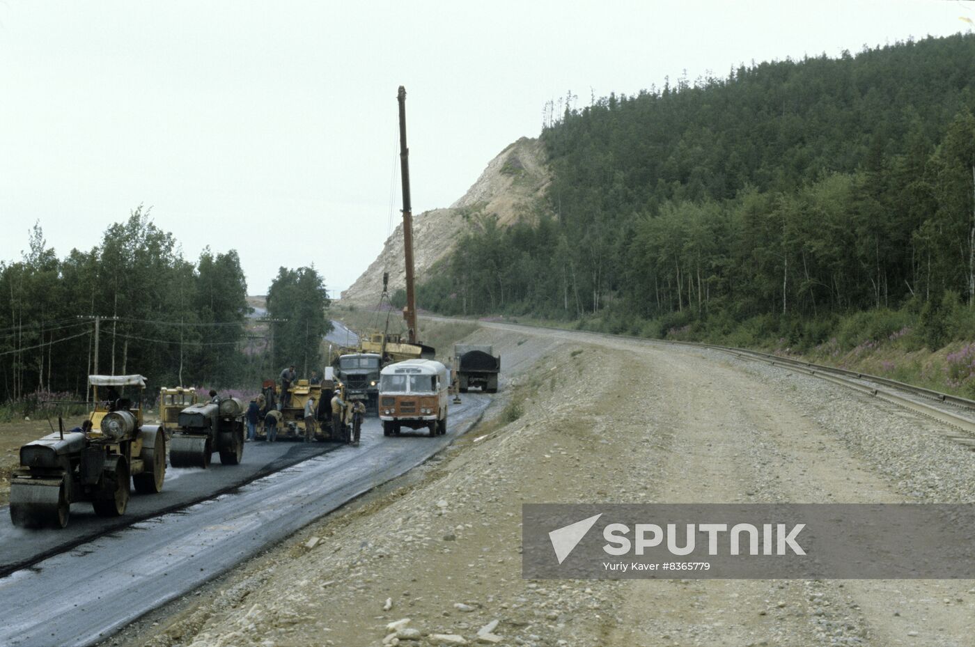 Baikal-Amur Mainline under construction