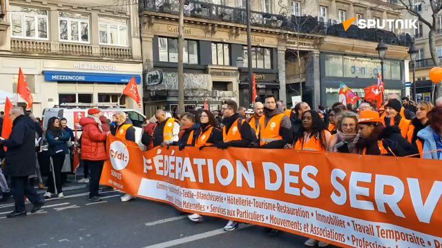 Tens of thousands of people rallying in Paris against the pension reform