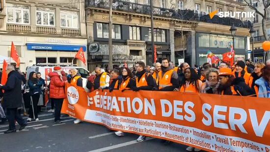 Tens of thousands of people rallying in Paris against the pension reform