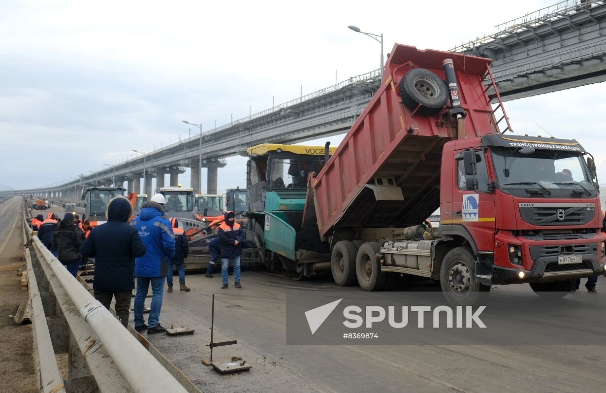 Russia Crimean Bridge Accident Restoration