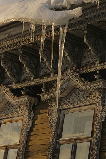 Wooden carved architraves