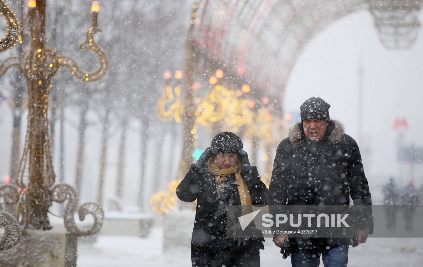 Snowfall in Moscow