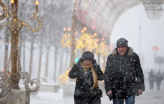 Snowfall in Moscow