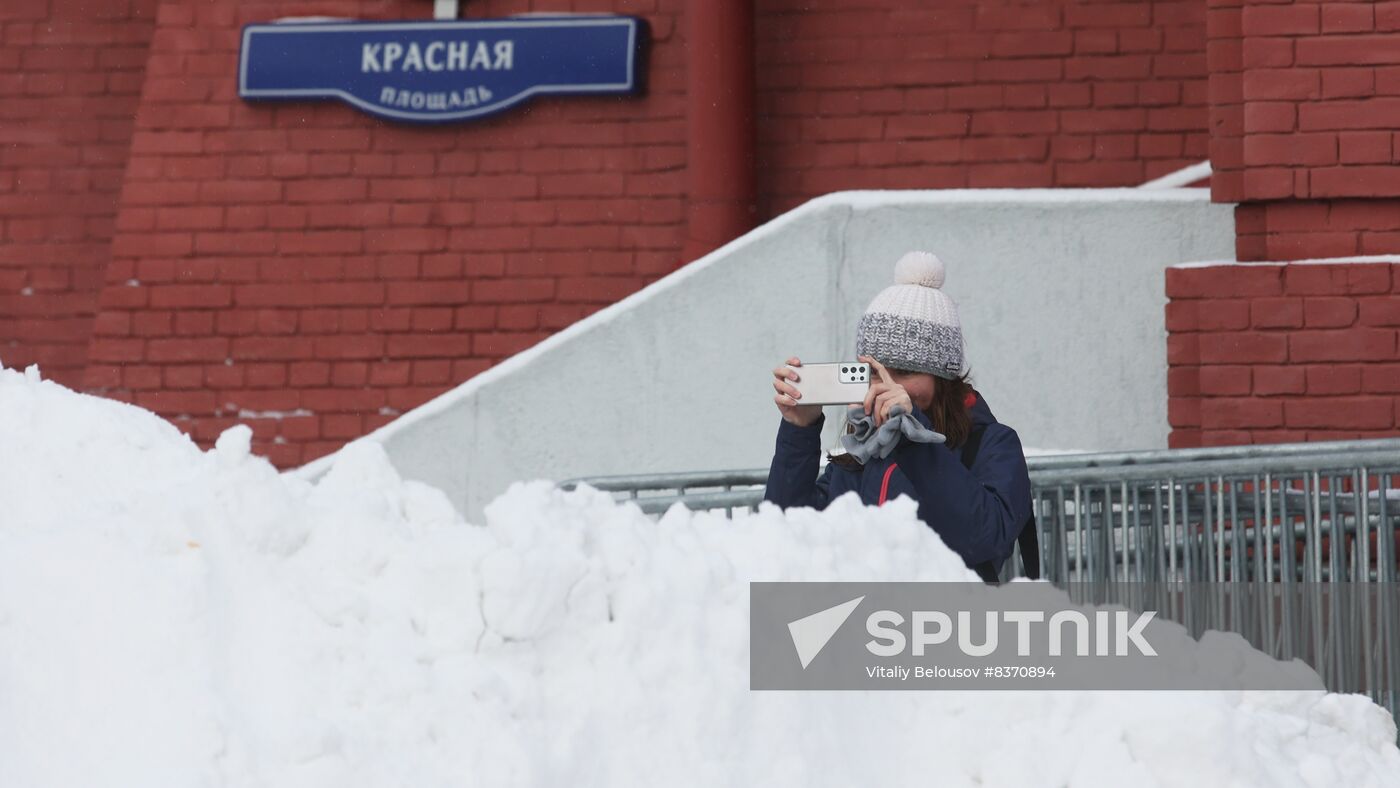 Snowfall in Moscow