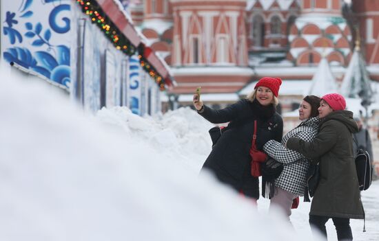 Snowfall in Moscow