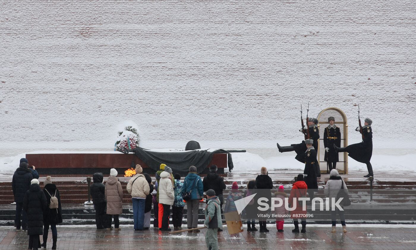 Snowfall in Moscow