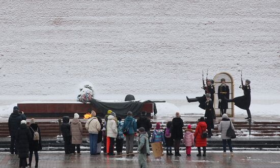 Snowfall in Moscow