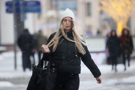 Snowfall in Moscow